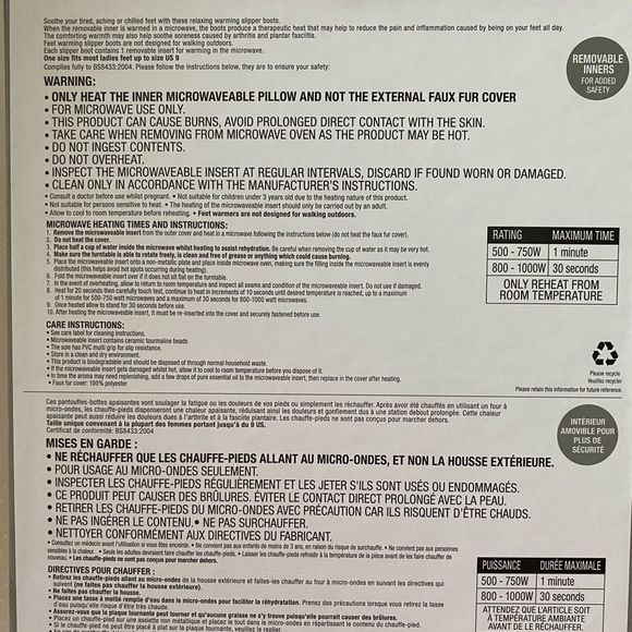 Microwaveable Faux Fur Slipper Boots - Picture 4 of 6